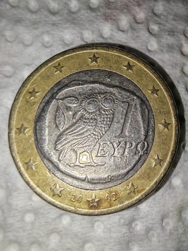 2002 one euro coin with - euro, owl