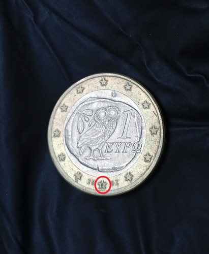 Rare euro greek 2002 coin - 1,