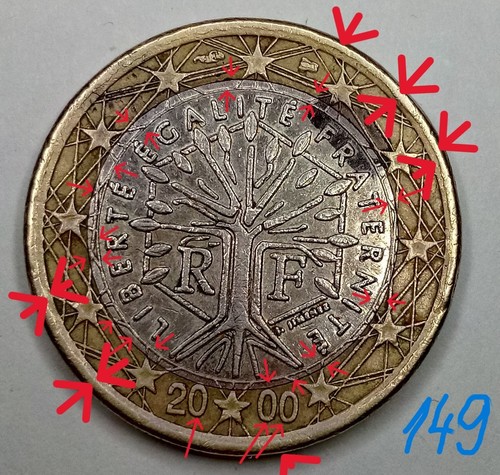 France 1euro coin 2000 - france,1euro, great